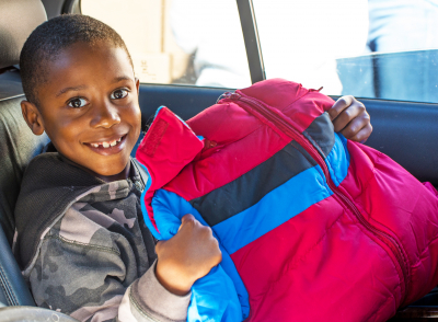 child with coat