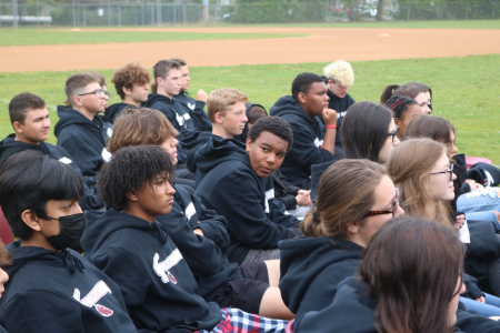 students listen to the speeches